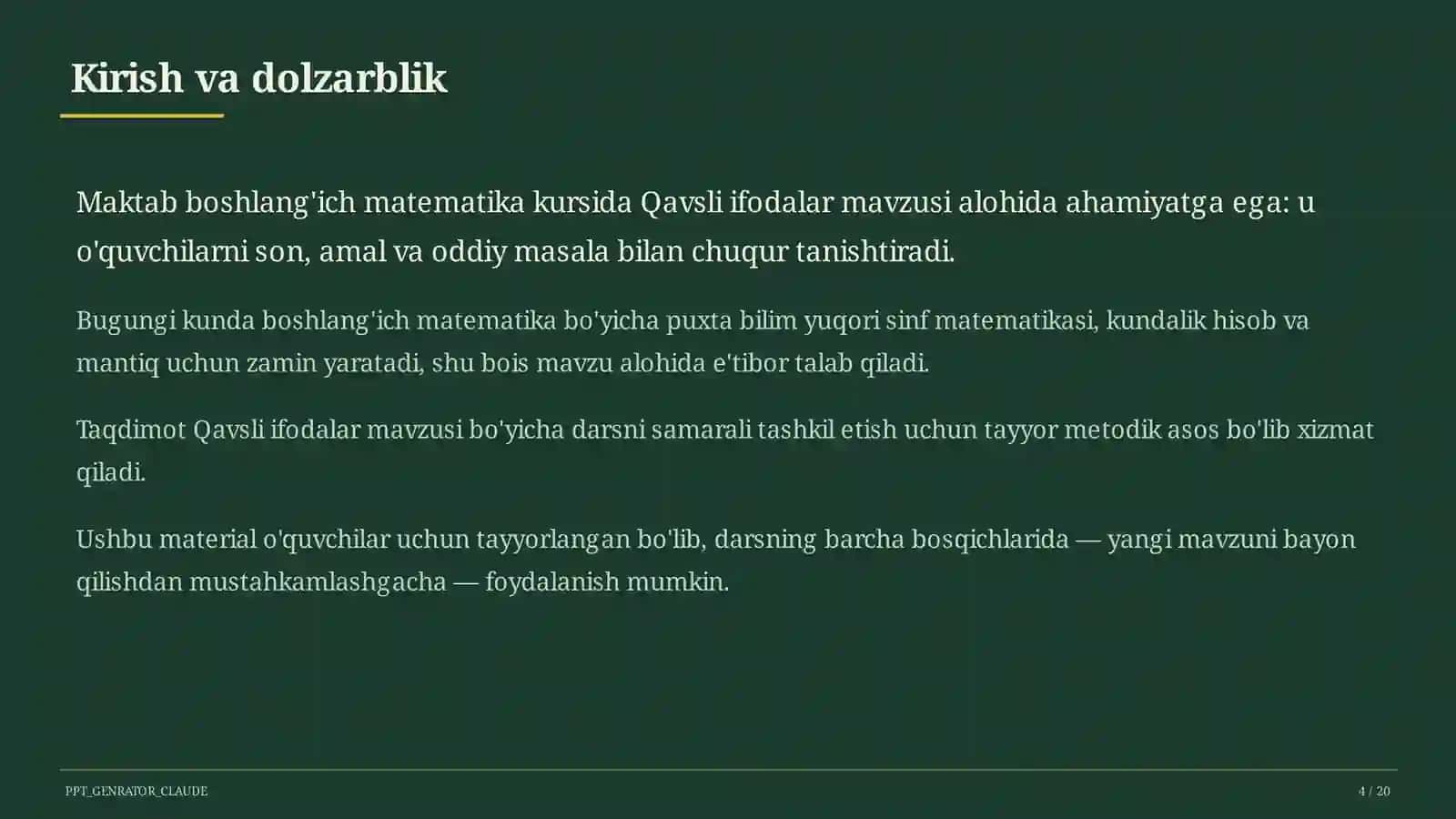 Qavsli ifodalar (2-sinf) 4