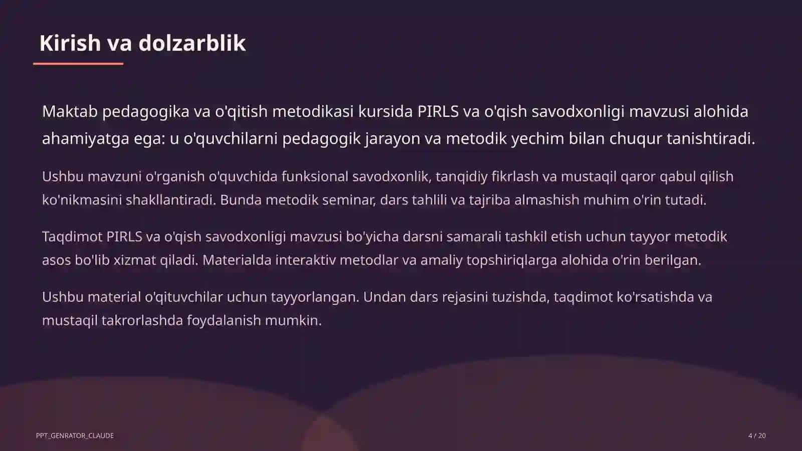 PIRLS va o'qish savodxonligi 4