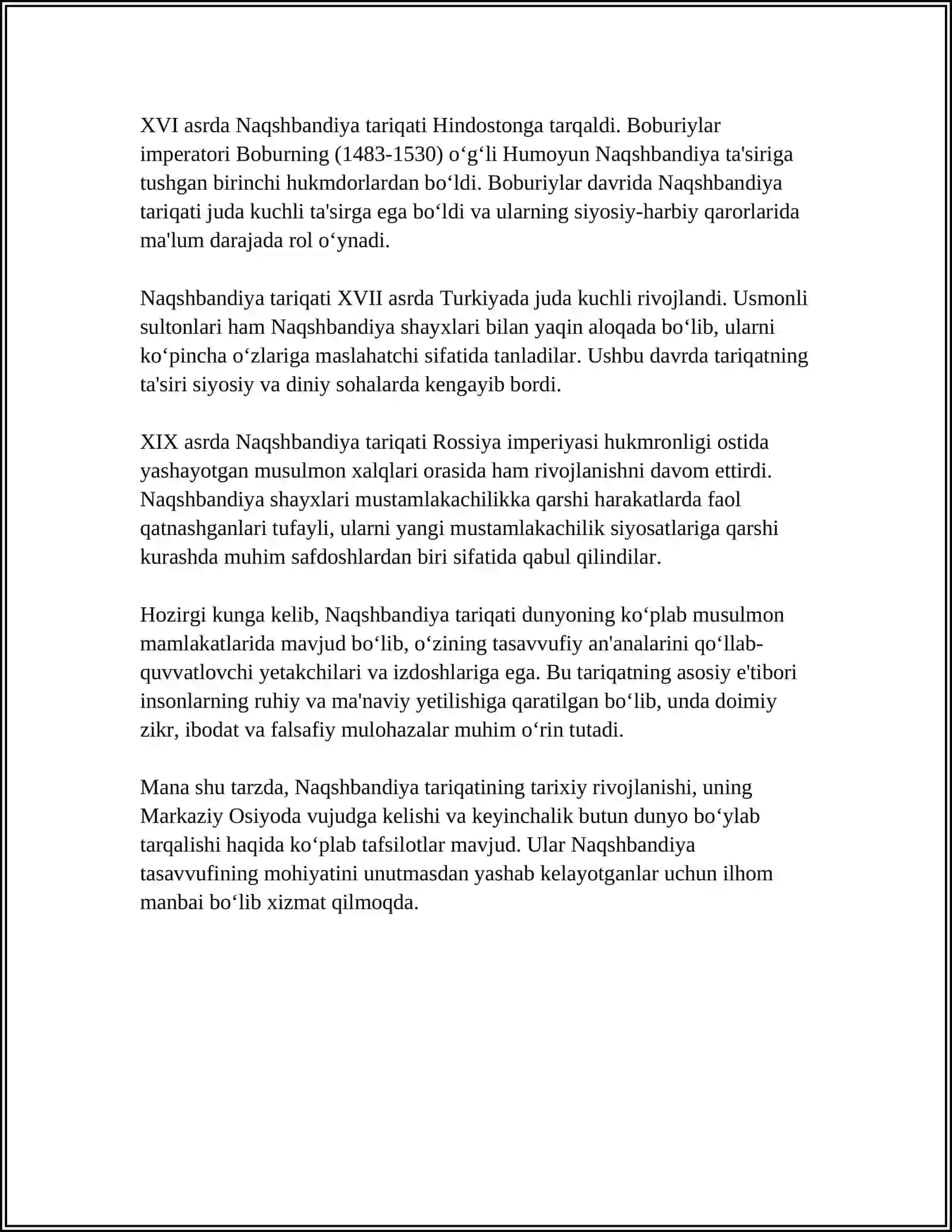 NAQISHBANDIY TALIMOTI VA INSONPARVARLIKI GʻOYALARI 4