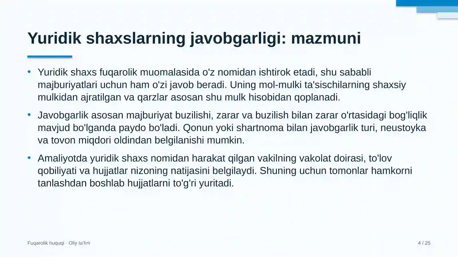 developerlik kompaniyalarida yuridik shaxslarning fuqarolik huquqiy javobgarligi 4030 4