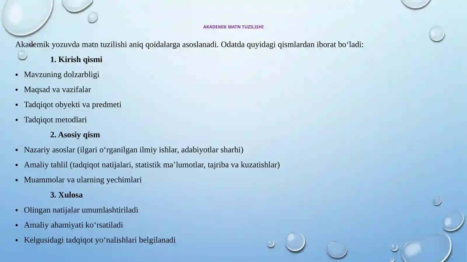 ILMIY USLUB. AKADEMIK MATN TUZILISHI 4