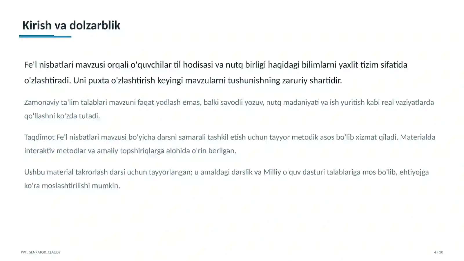 Fe'l nisbatlari (7-sinf) 4