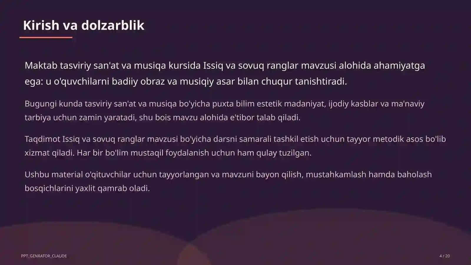 Tasviriy san'at va musiqa (1–7) — o'qituvchilar uchun 4