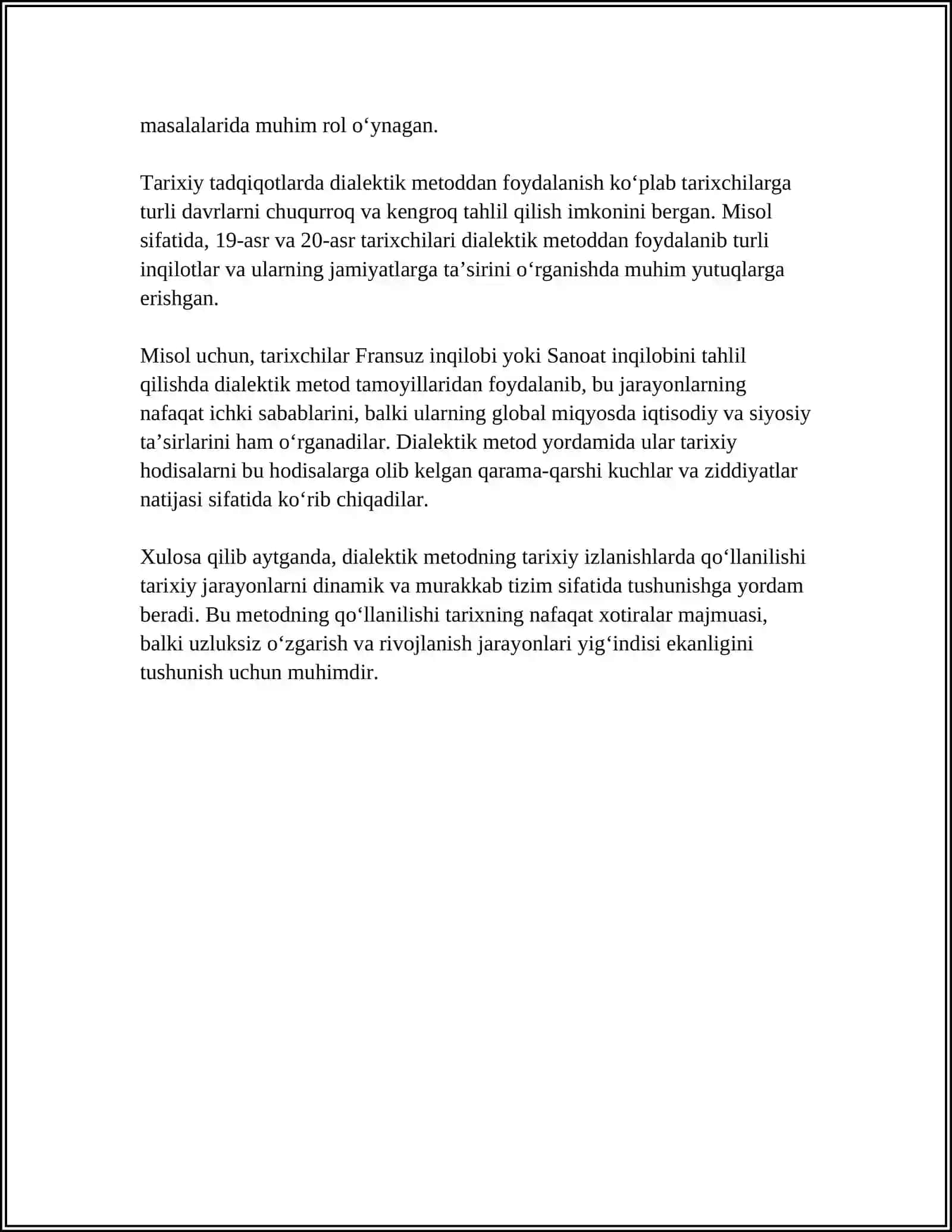 TARIXIY IZLANISHLARDA FALSAFIY MEDOTLAR QOʻLLANISHI 4