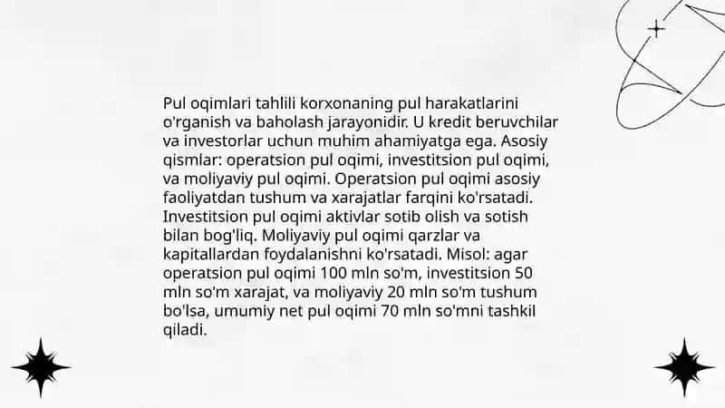 Pul oqimlarini prognozlash 4