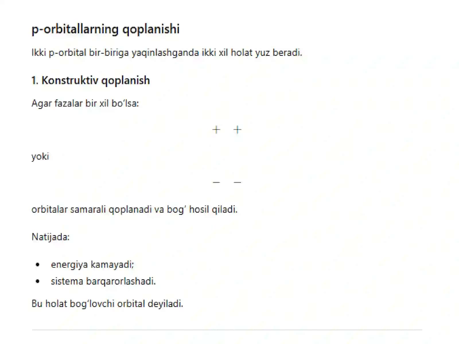 Orbitallar simmetriyasi bilan boshqariladigan reaksiyalar 4