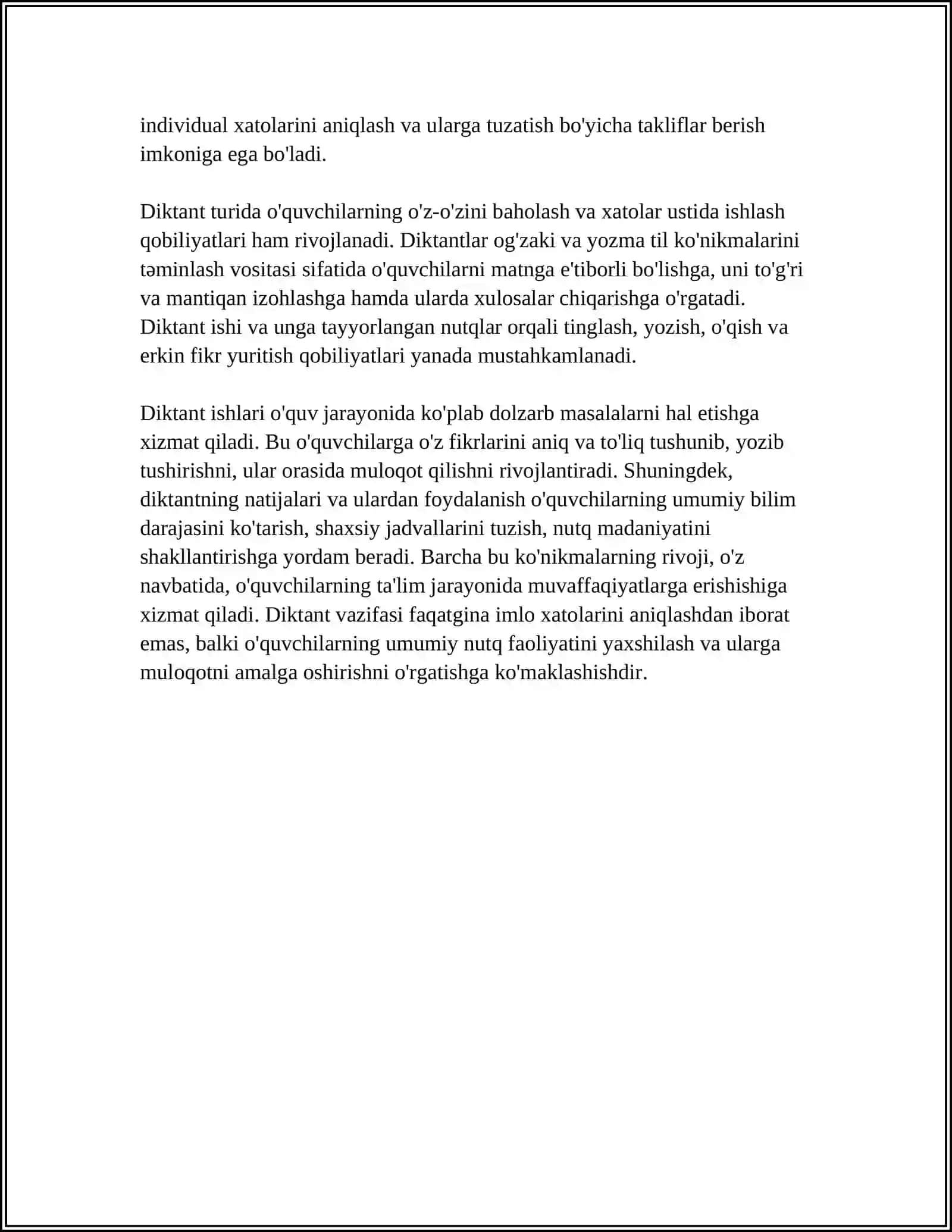 OG'ZAKI VA YOZMA NUTQNI SHAKLLANTIRUVCHI YOZMA ISHLAR 4