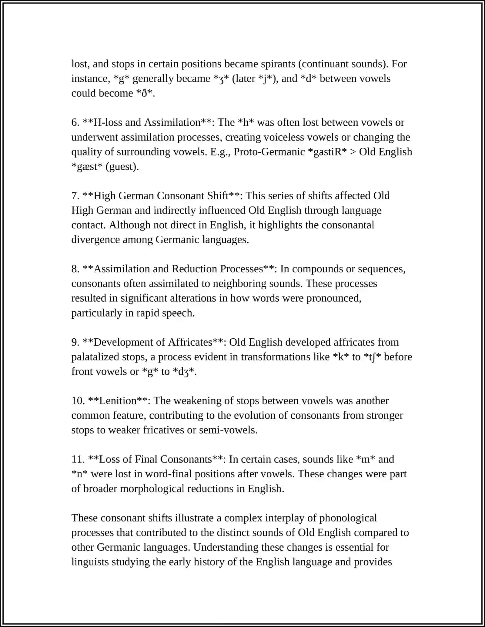 THE MAIN PHONETIC CHANGES IN ALL THE OLD ENGLISH, MIDDLE ENGLISH AND EARLY MODERN ENGLISH COMPARISON 4