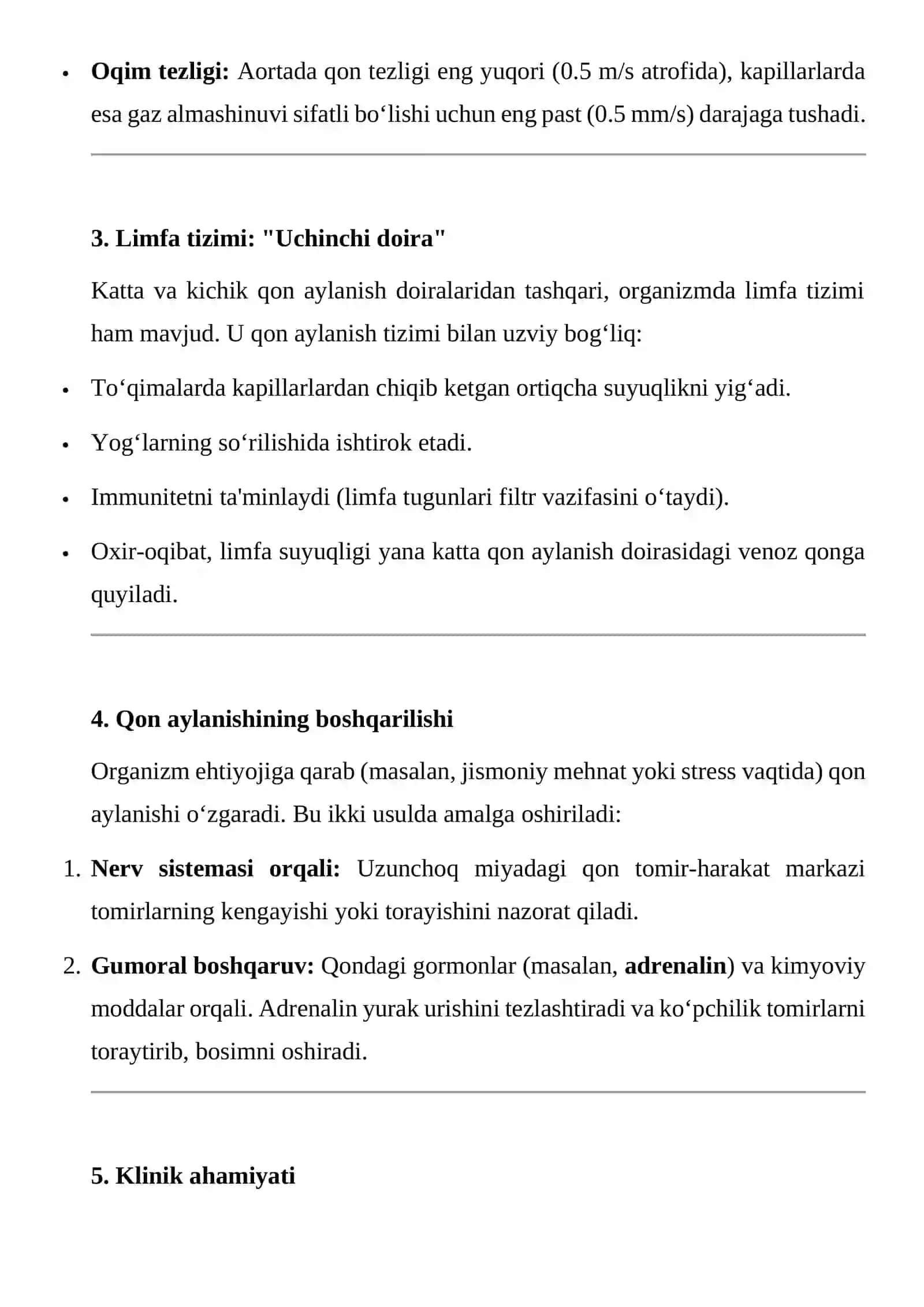Katta va kichik qon aylanish doirasi va ularning ahamiyati 4