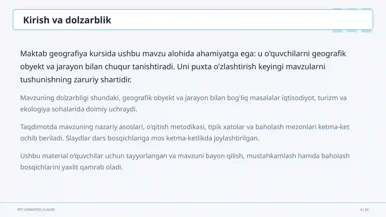 Turizm geografiyasi va O'zbekistonning turistik salohiyati (11-sinf) 4