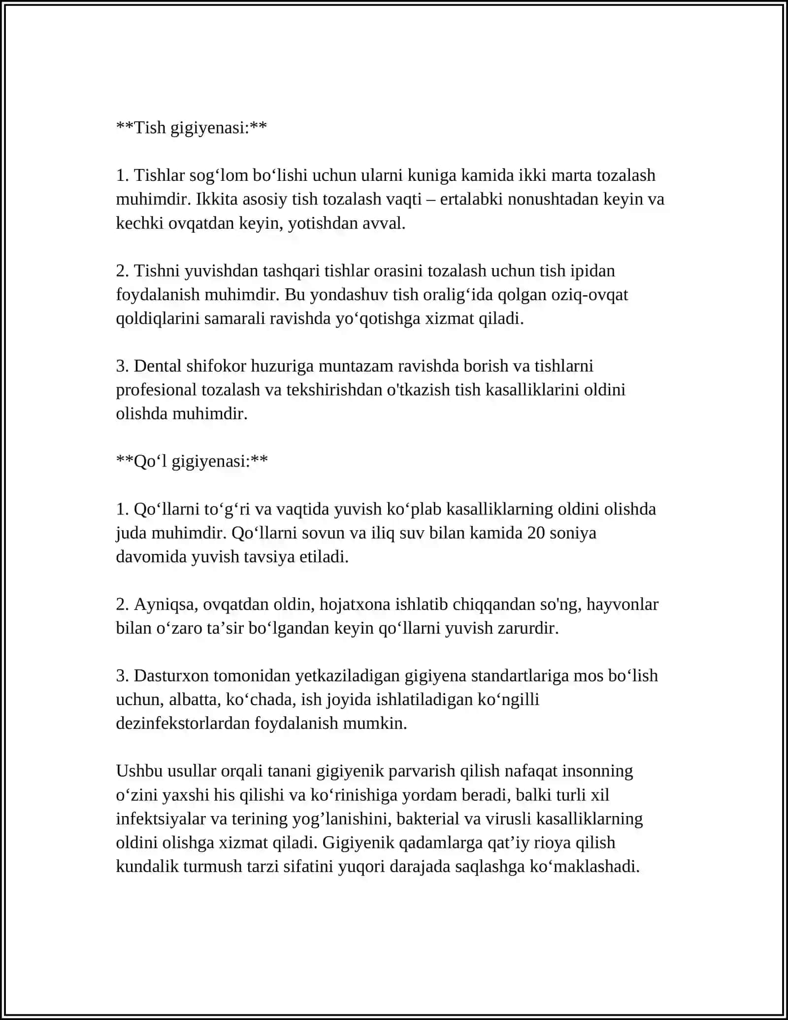 TANA BIOMEXANIKASI VA BEMOR HAVSIZLIGINI TAMINLASH BEMORNI SHAXSIY GIGENIYASI 4