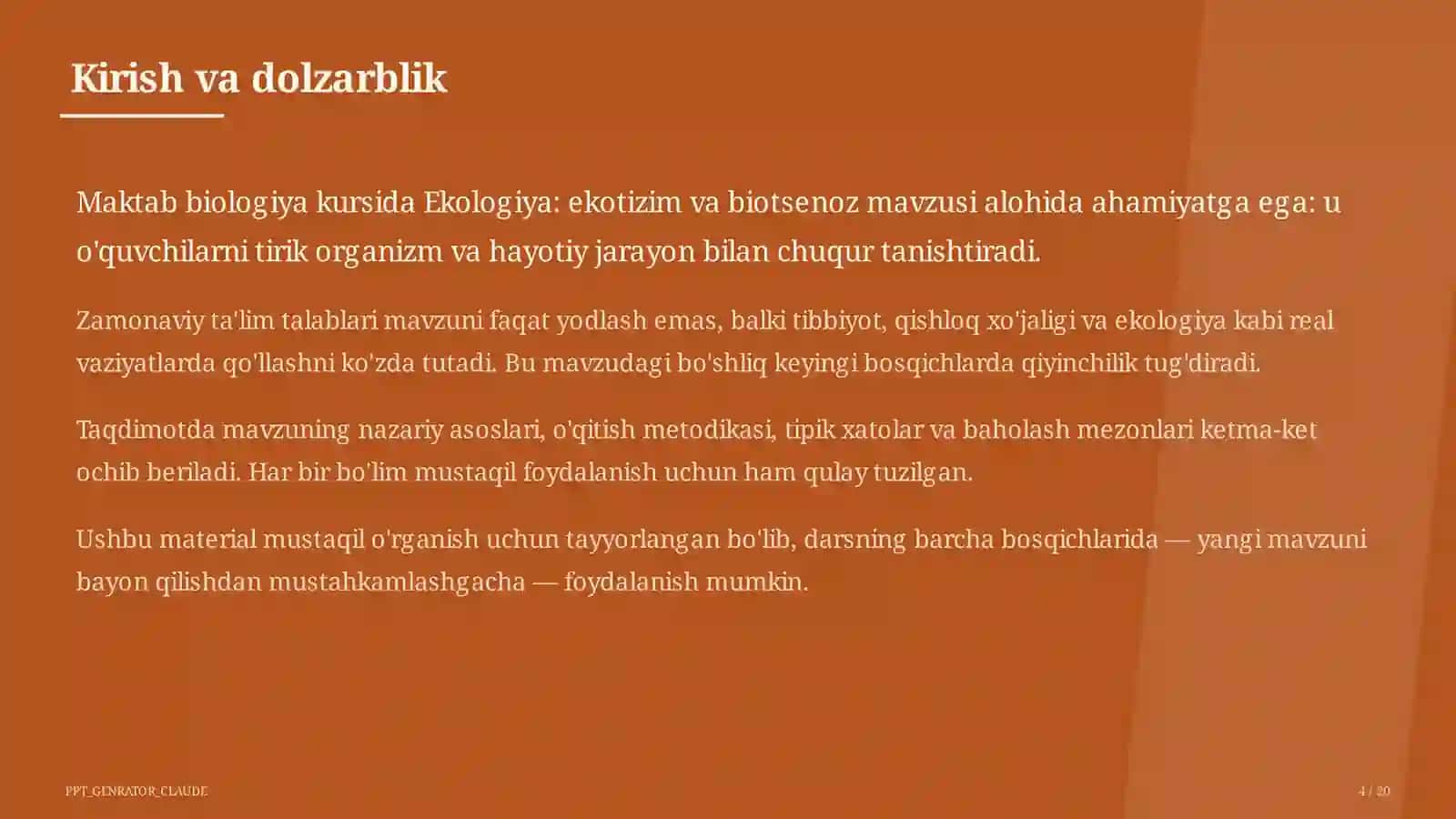 Ekologiya: ekotizim va biotsenoz (10-sinf) 4