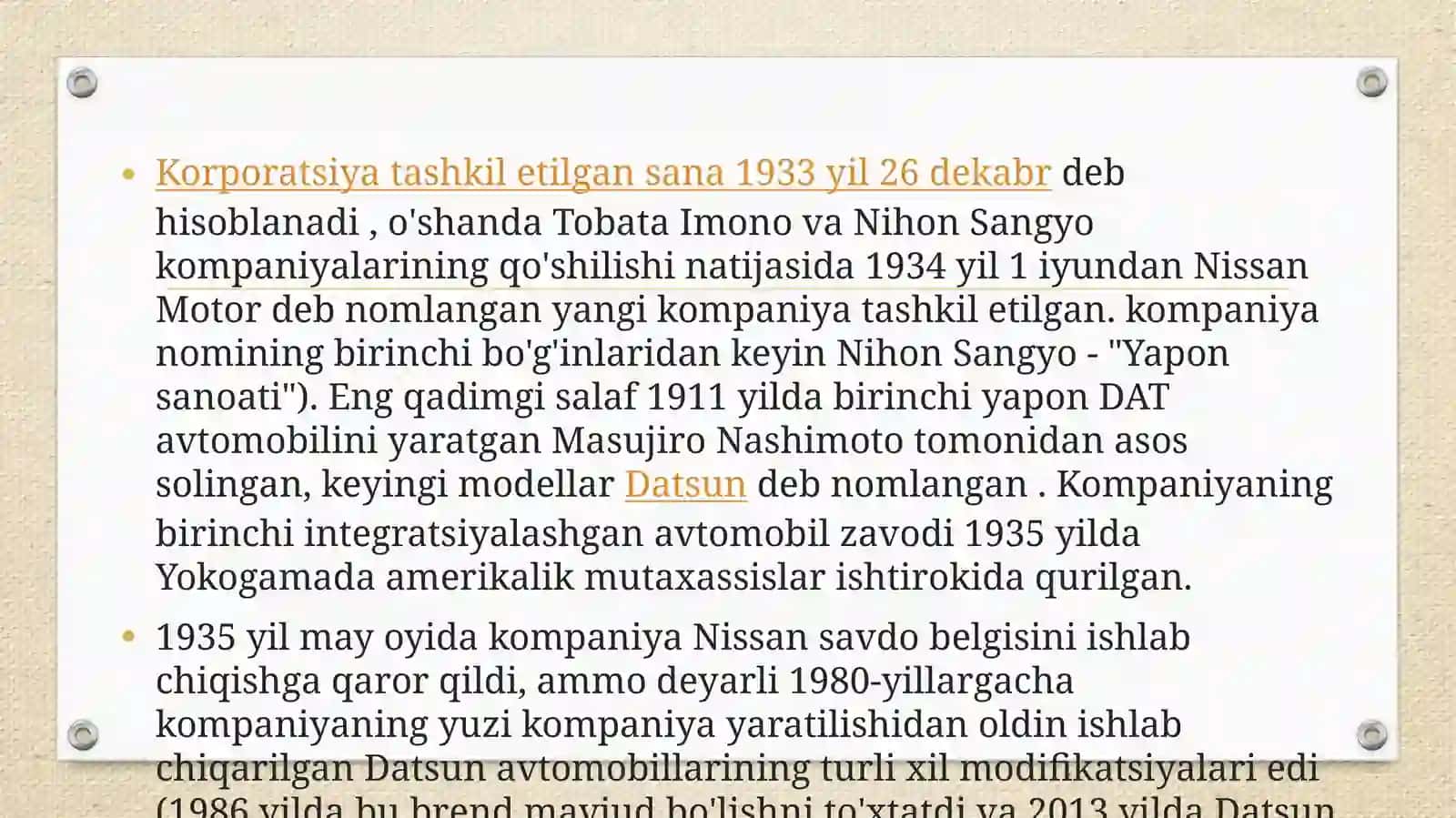Nissan kompaniyasi tarixi 4