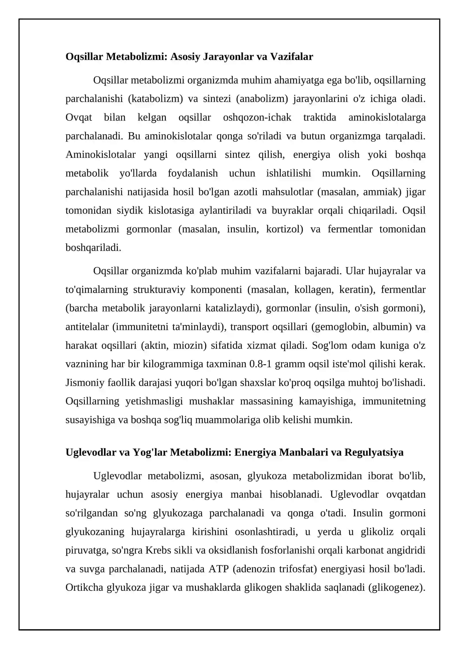Nutritsiologiya. Inson organizmida oqsillar, yog'lar, uglevodlar almashuvi.vitaminlar 4