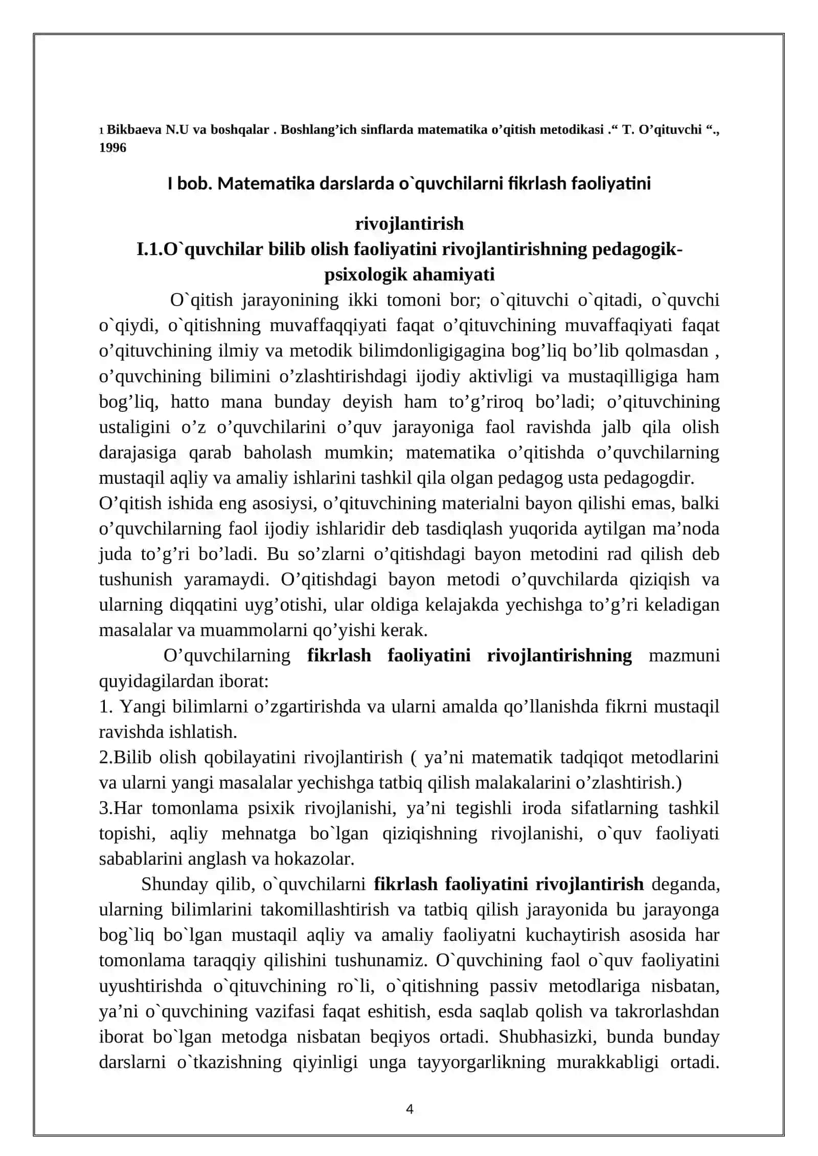 3-sinf Matematika darslarida o’quvchilarning fikrlash qobilyatini o’stirish 4