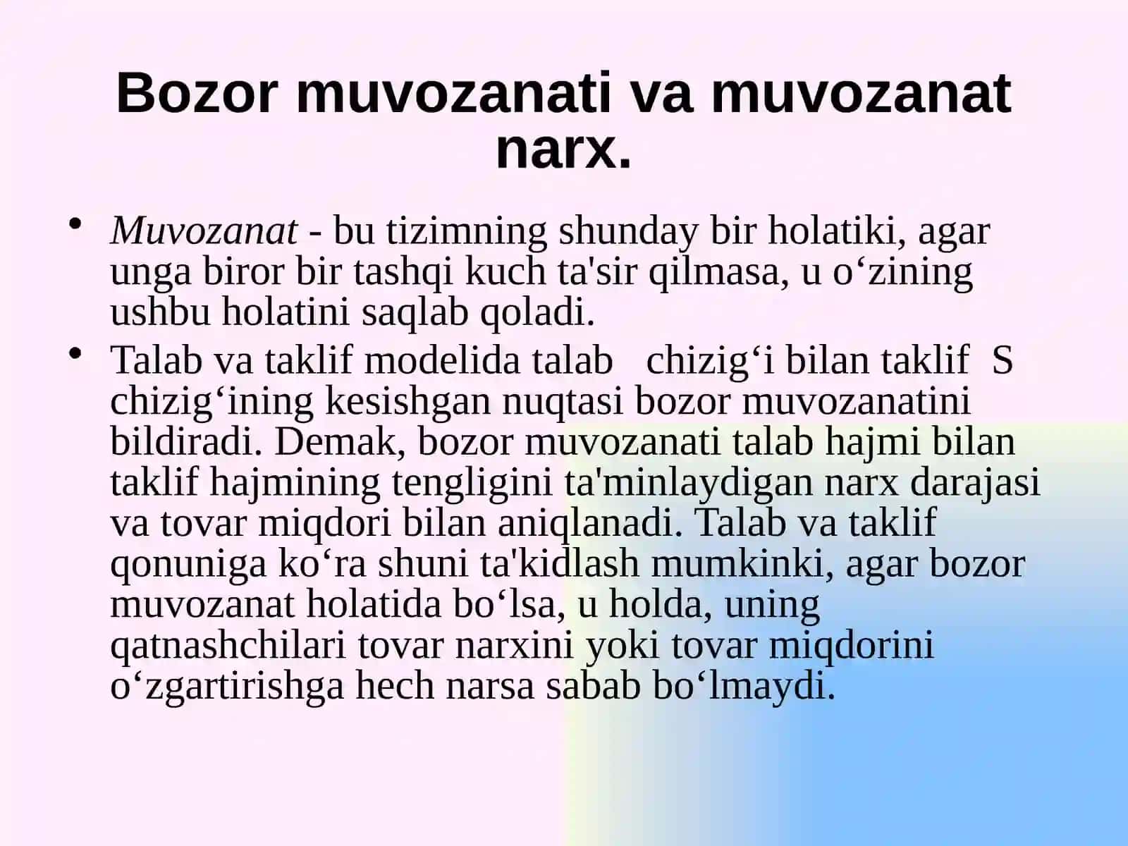 Bozor Muvozanati 4