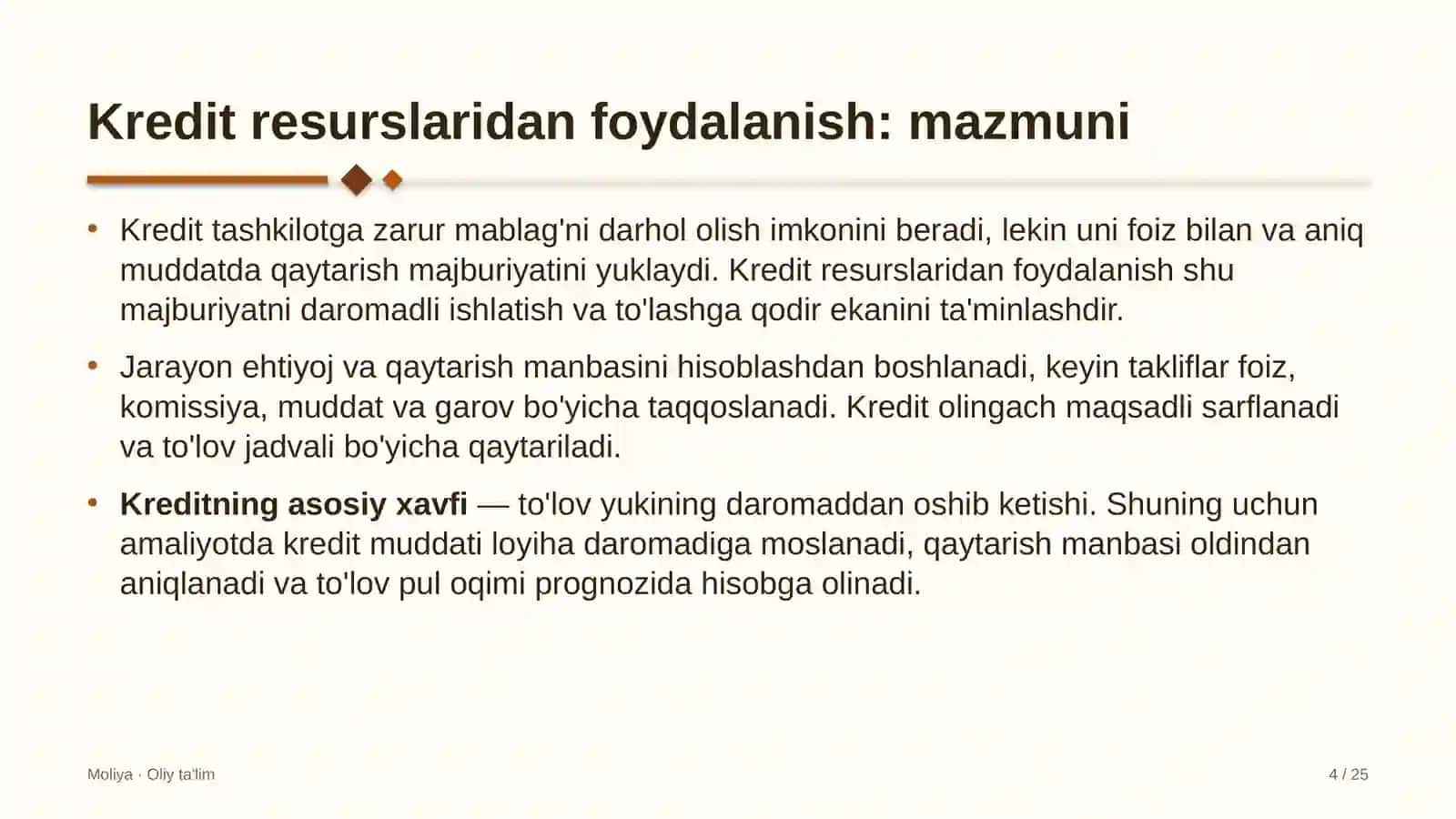 Asalarichilikda kredit resurslaridan foydalanish 4
