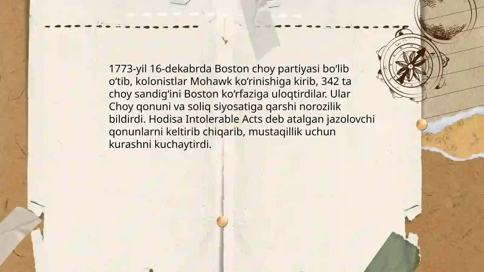 Britaniya mustamlaka siyosati va soliqlar (Stamp Act, Townshend Acts) 4