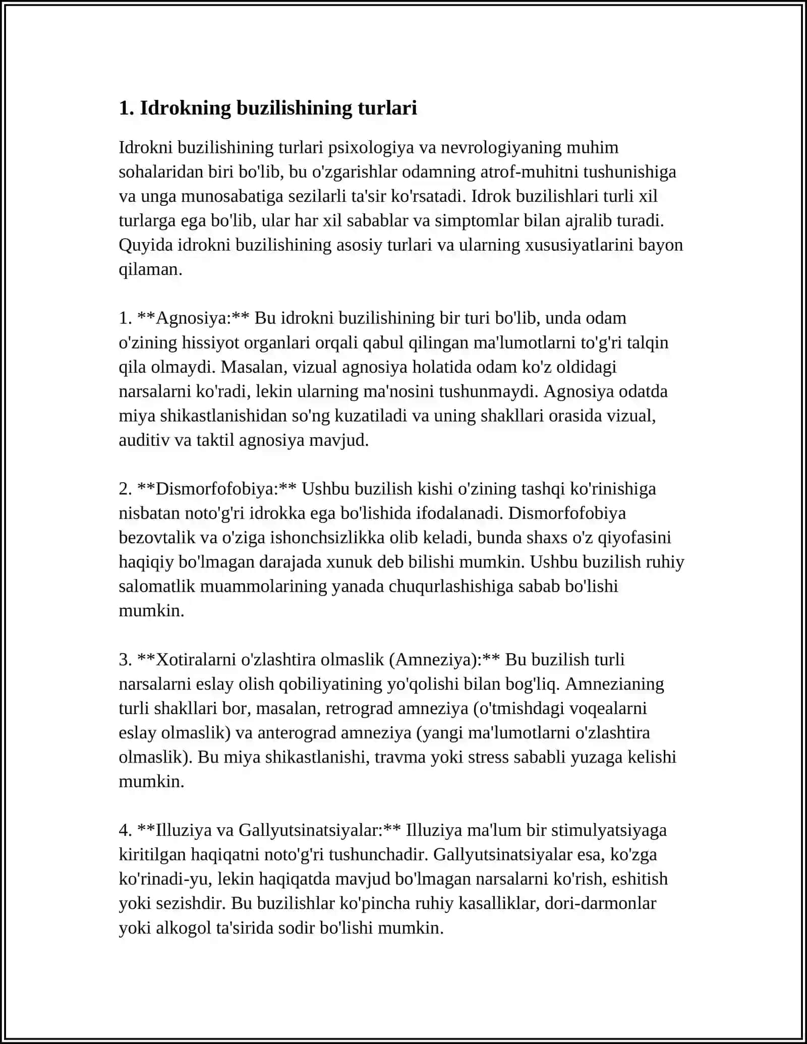 TIFT UNIVERSITY 23-09 GURUH TALABASI ZUFAROVA DILAFRUZ UMUMIY PSIXOLOGIYA FANIDAN IDROKNING BUZILISHI 4