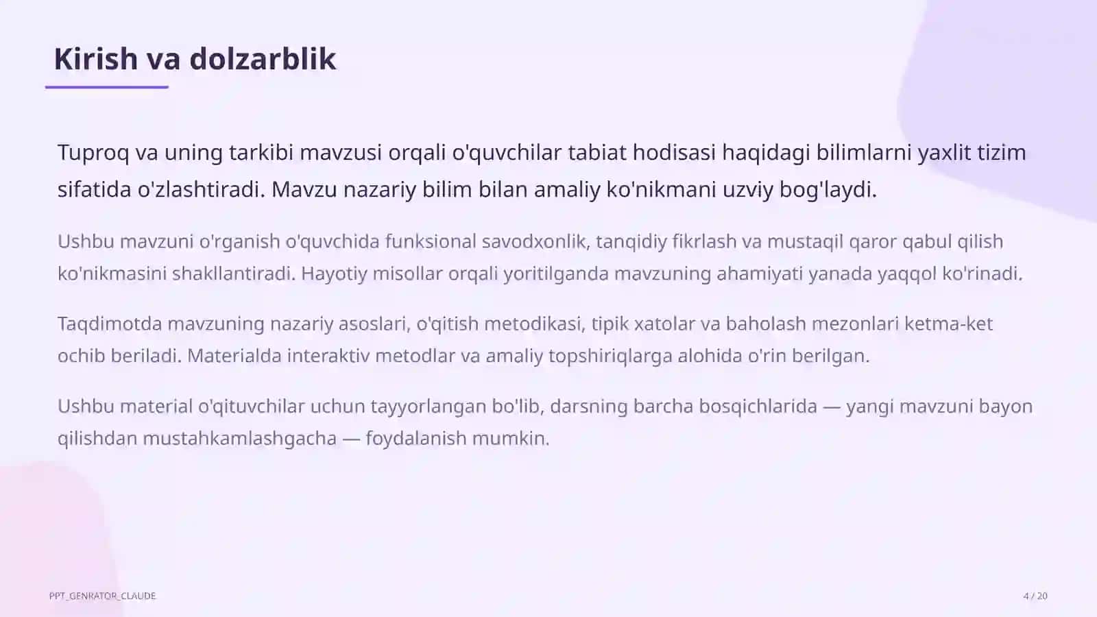 Tuproq va uning tarkibi (2-sinf) 4