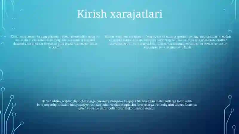 Bioiqtisodiyotda Mahsulot Yetishtirish Harajatlari Va Daromadning OʻZgarishi 4