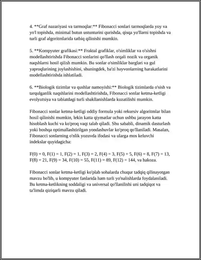 MALUMOTLAR TUZULMASI VA ALGORITIMLARIDA SONLI KETMA-KETLIKLARNING TATBIQI 4