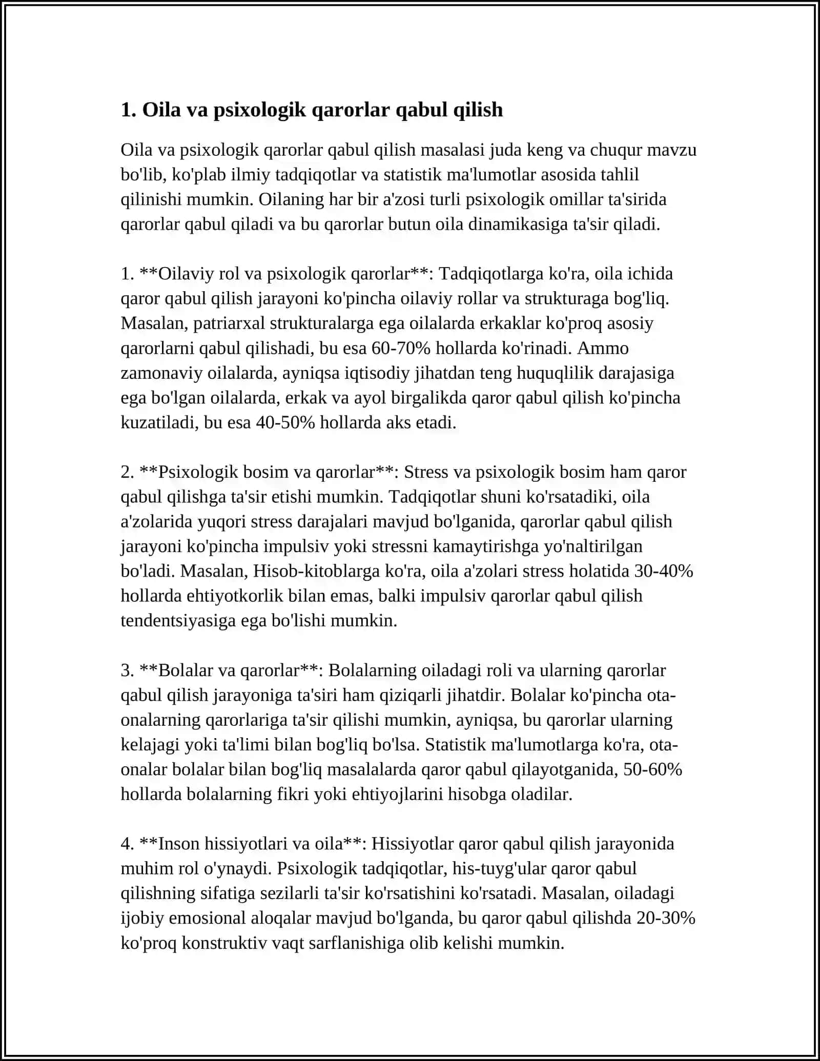 OILAVIY QARORLAR VA PSIXOLOGIK QARORLAR QABUL QILISH JARAYONI 4