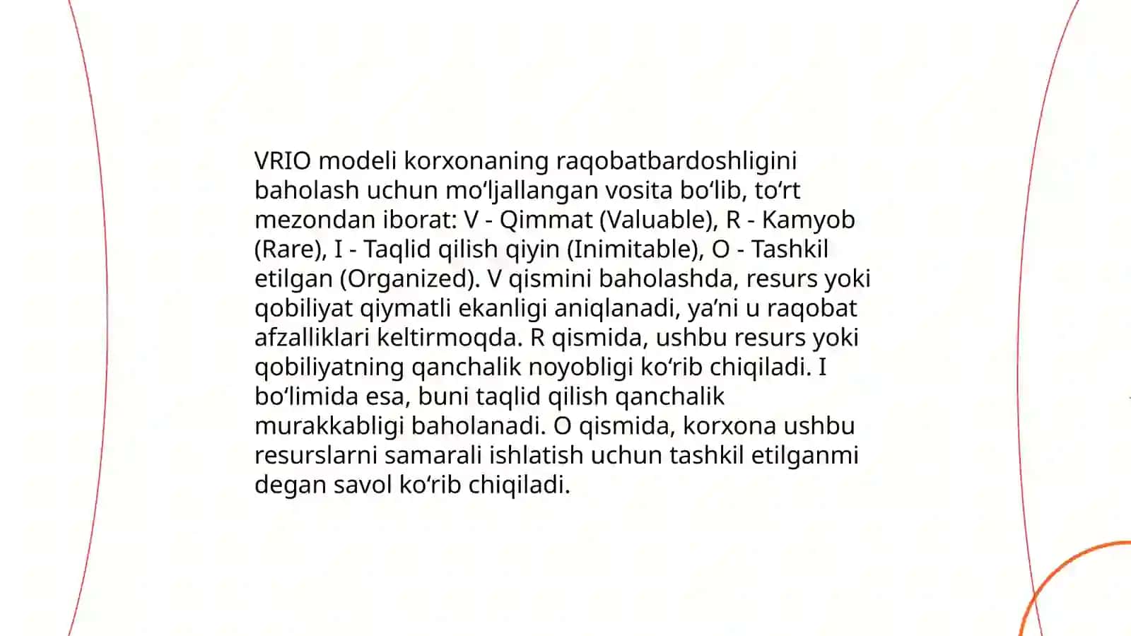 VRIO tahlili va uni korxona uchun ahamiyati 4