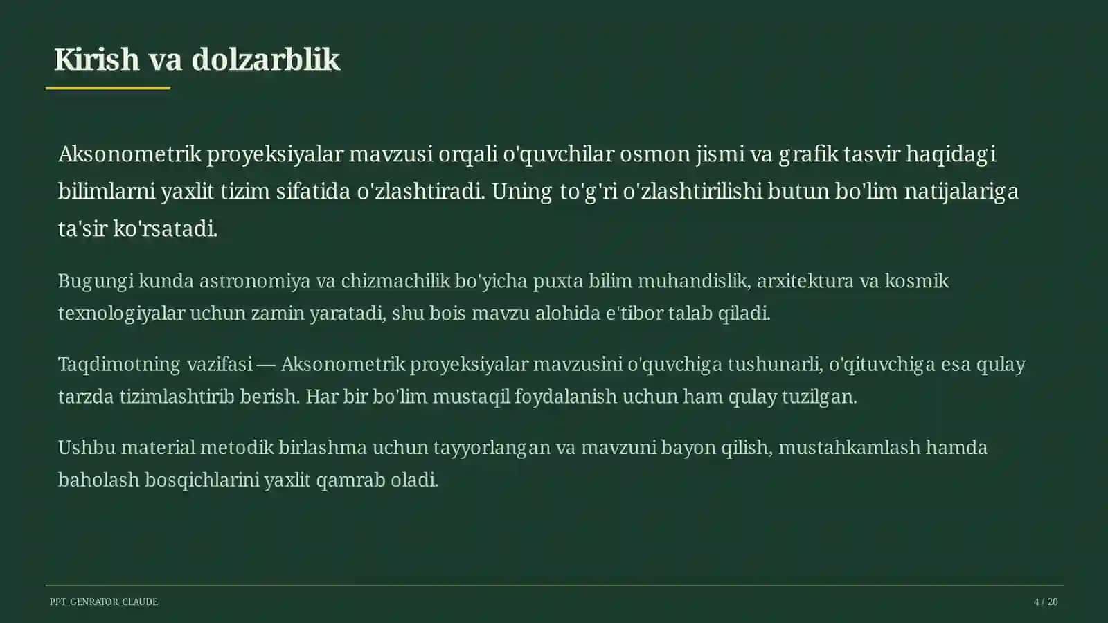 Aksonometrik proyeksiyalar (8-sinf) 4