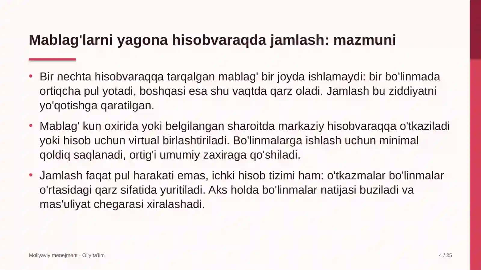 Brending agentliklarida pul mablag'larini yagona hisobvaraqda jamlash 4