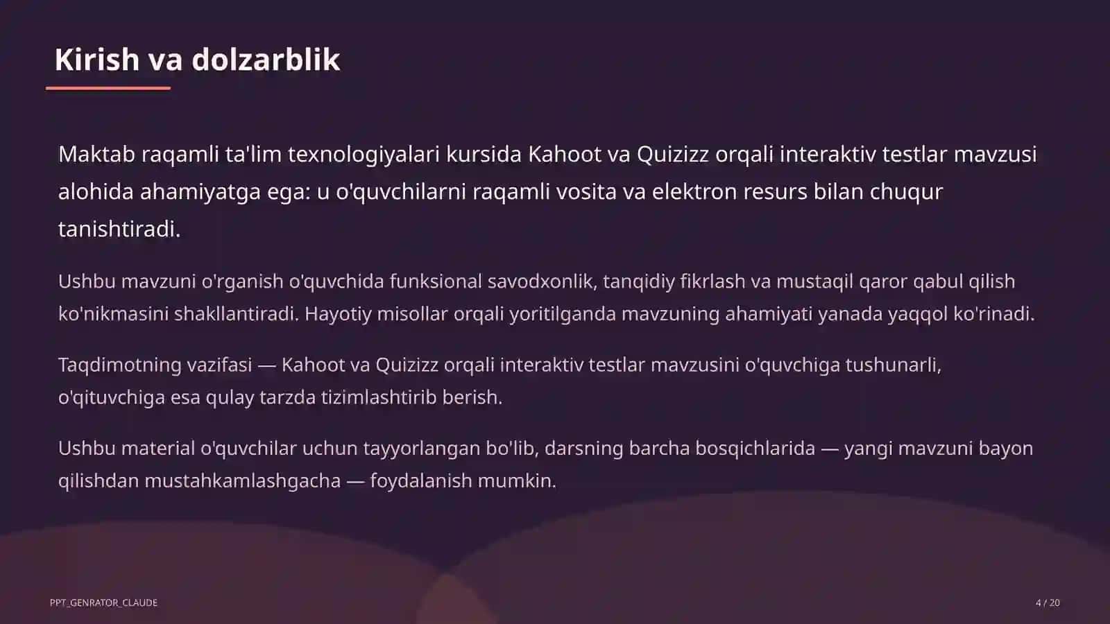 Kahoot va Quizizz orqali interaktiv testlar 4