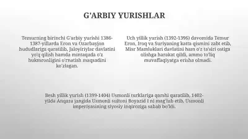 Amir Temurning tashqi siyosati 4