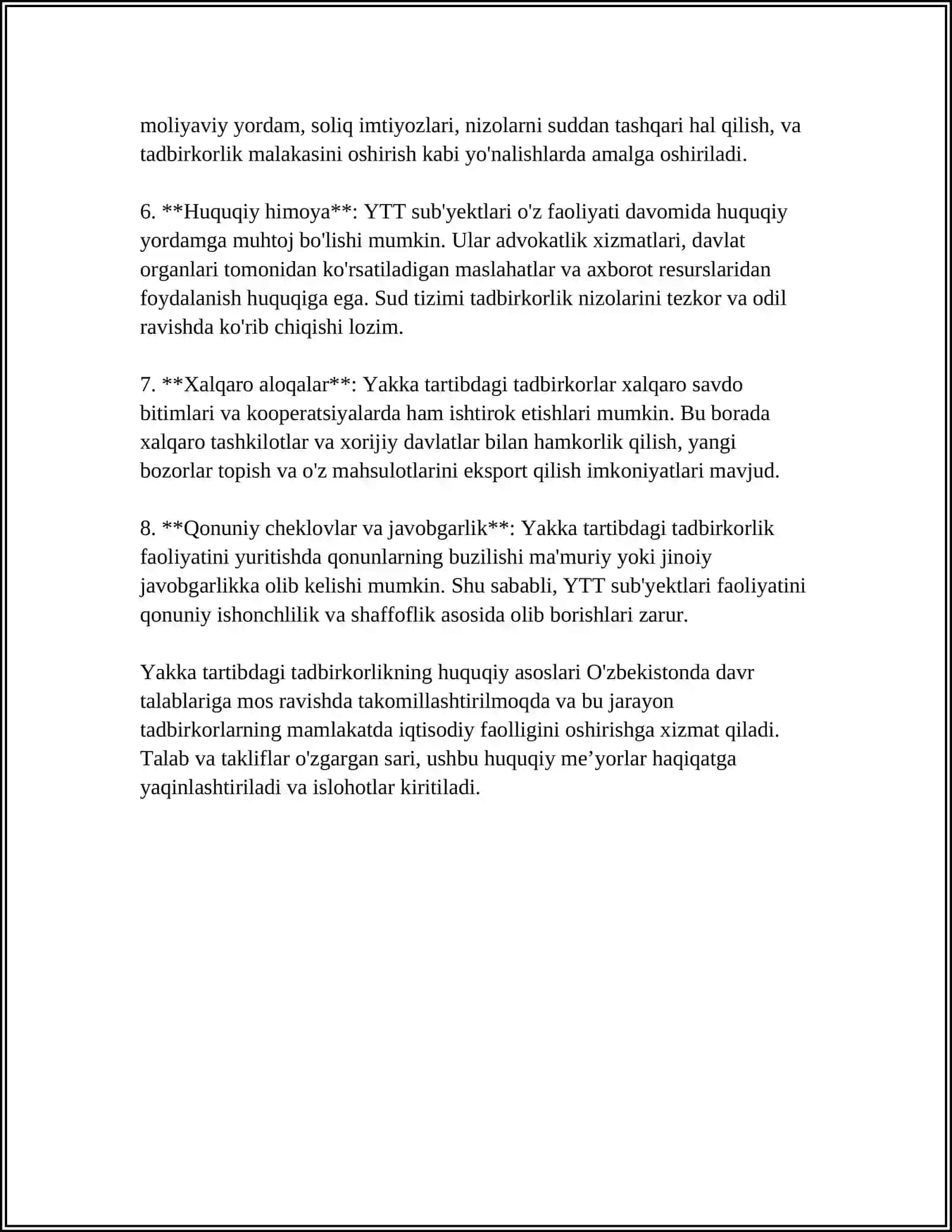 YAKKA TURDAGI TADBIRKORLIK MAVZUSIDA REFERAT 4