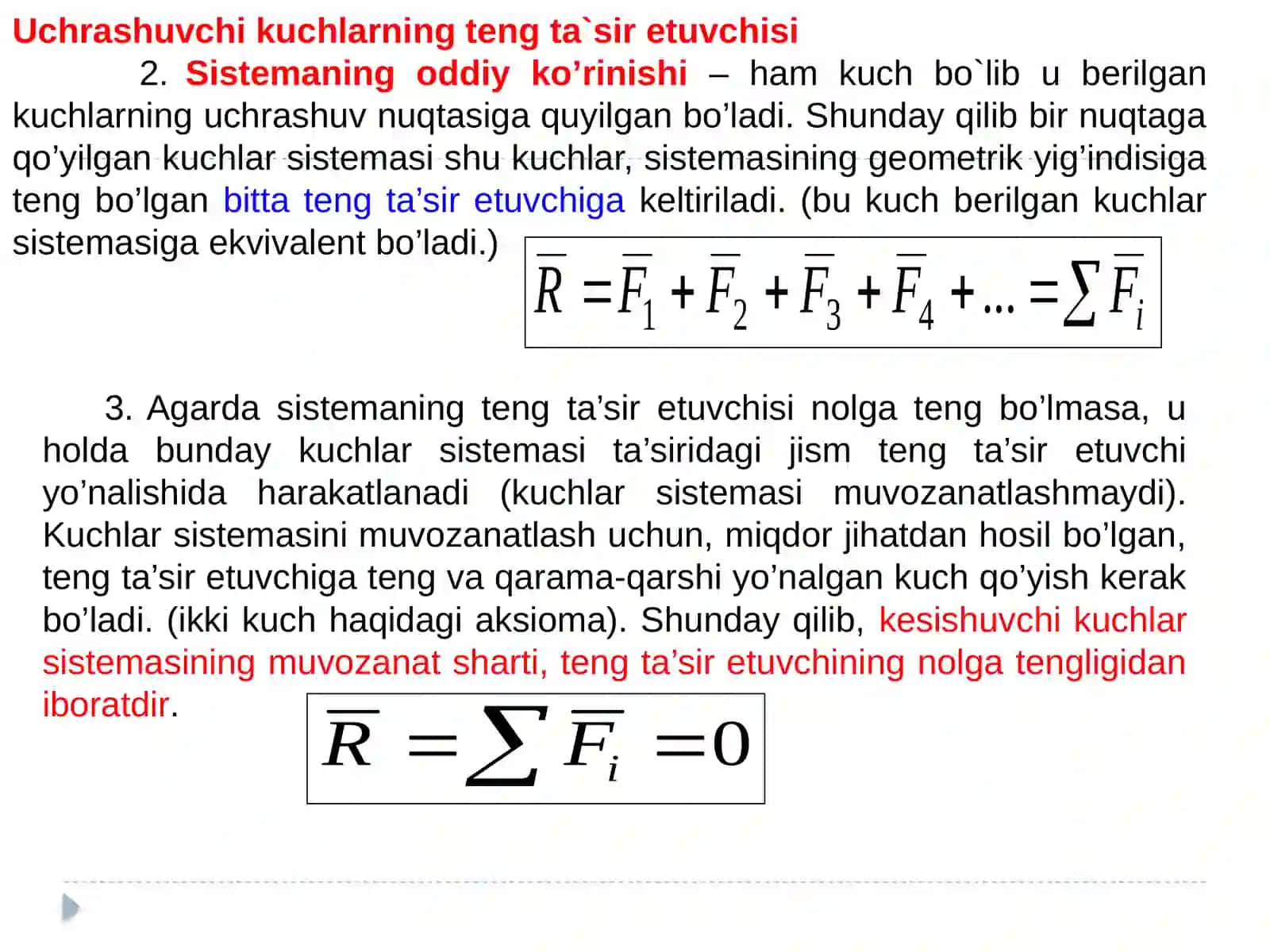 KUCHLAR, KESISHUVCHI KUCHLAR TIZIMI VA JUFT KUCHLAR 4