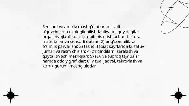 Aqli zaif o'quvchilarga ekologik ta'lim-tarbiya berish orqali bilish faoliyatini rivojlantirish 4
