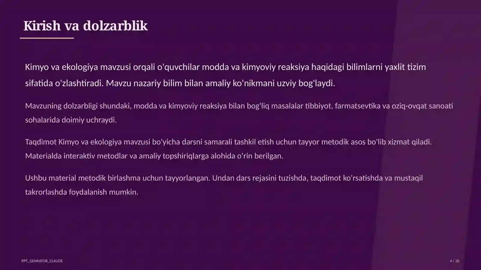 Kimyo va ekologiya (11-sinf) 4