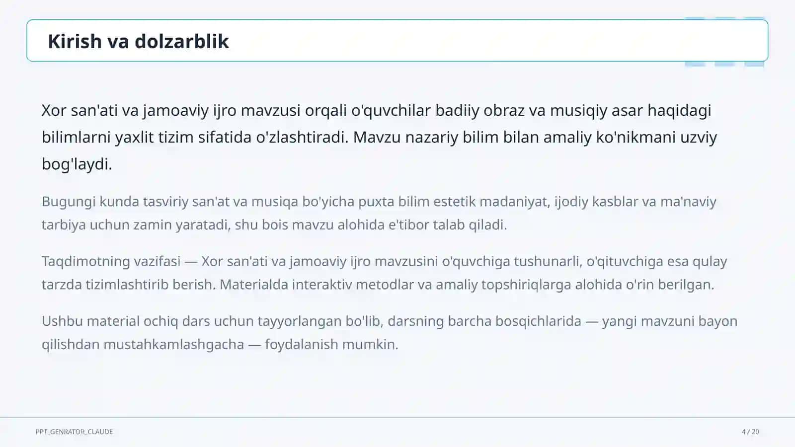 Xor san'ati va jamoaviy ijro (7-sinf) 4