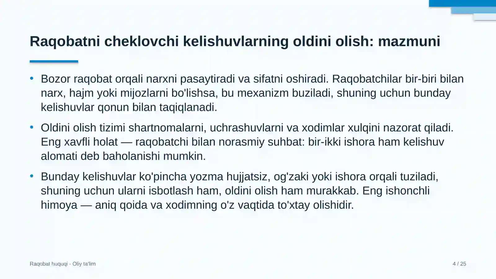 zargarlik sanoatida raqobatni cheklovchi kelishuvlarning oldini olish 6837 4