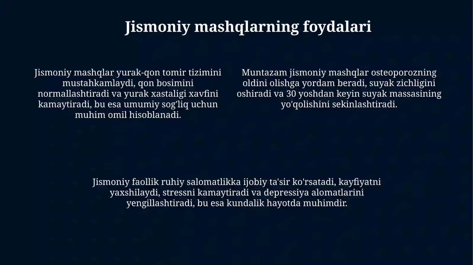 Jismoniy faollik va jismoniy mashqlar 4