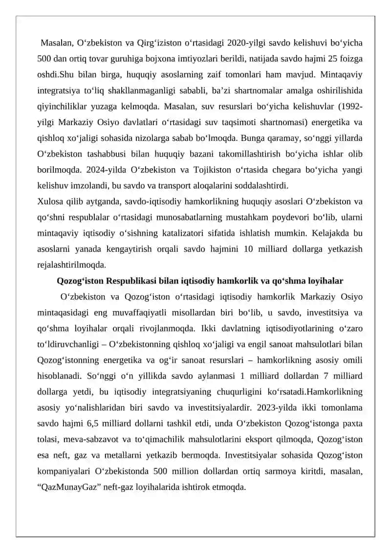 O‘zbekiston Respublikasining qo‘shni resublikalar bilan iqtisodiy va siyosiy munosabatlari 4