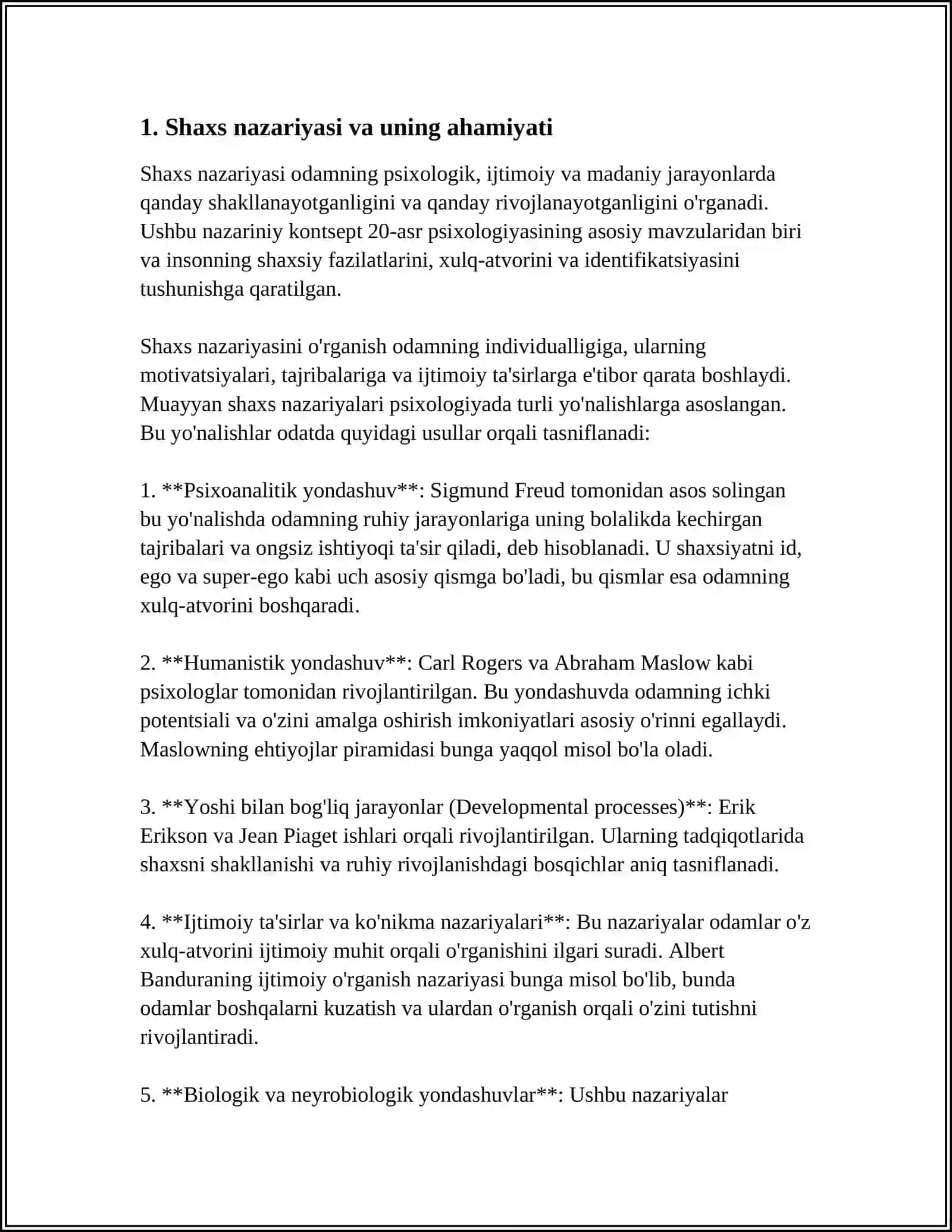 SHAXS NAZARIYASI. ENDOPSIXIKA,EGZOPSIXIKA. DIQQATNING XUSUSIYATLARI 4