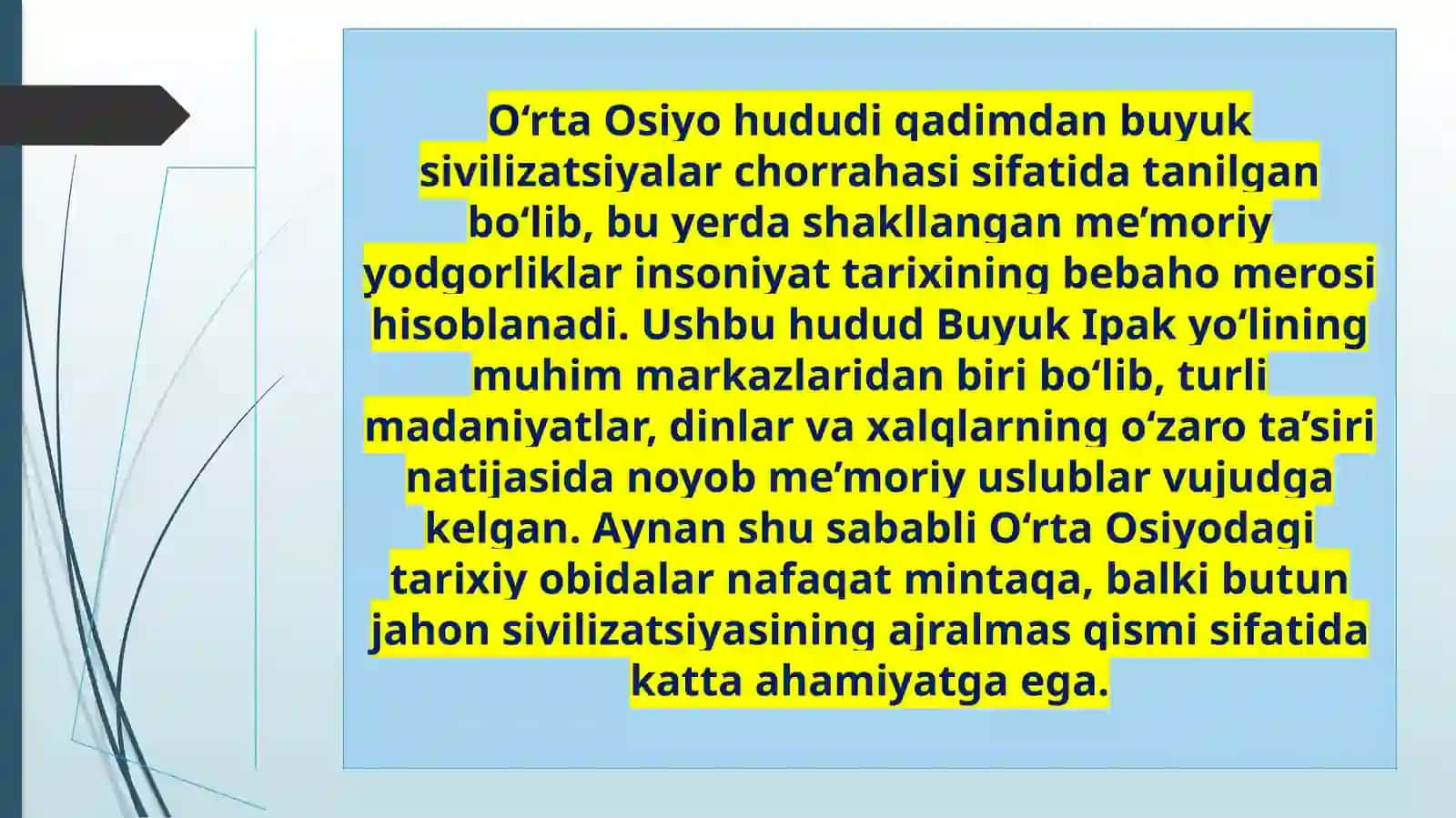 O'rta Osiyoning me'moriy yodgorligining yunesko ro'yxatiga kiritilishi 4
