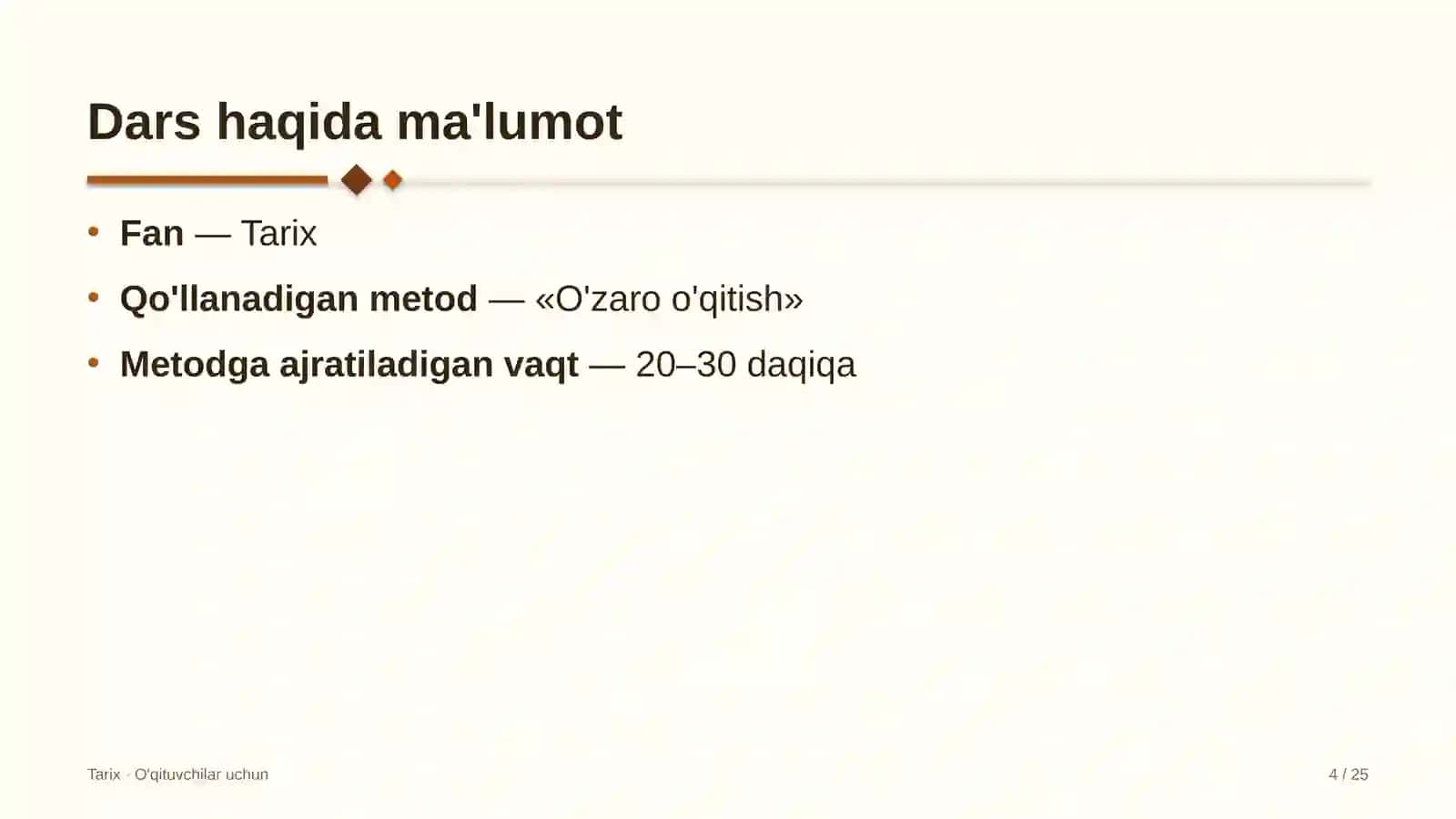 tarix darslarida o'zaro o'qitish metodidan foydalanish 6668 4
