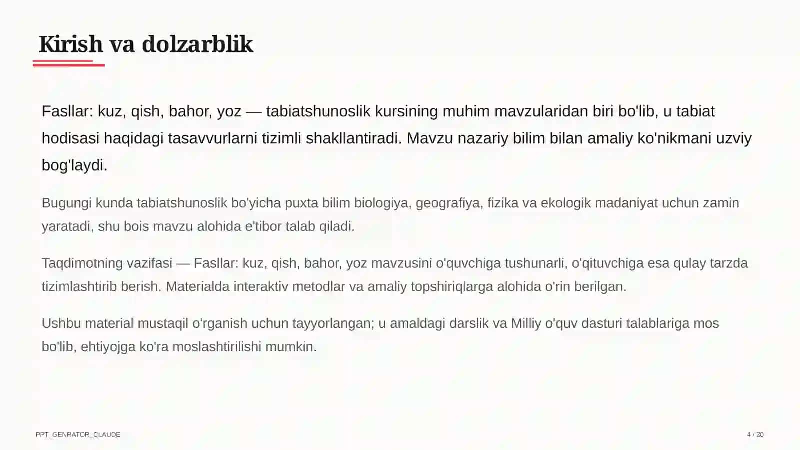 Tabiatshunoslik (1–4) 4