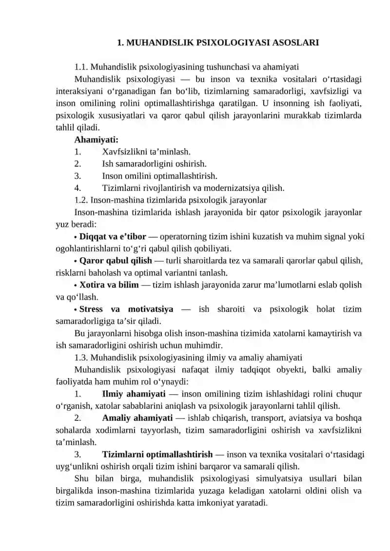 Muhandislik psixologiyasining simulyatsiya usullari 4
