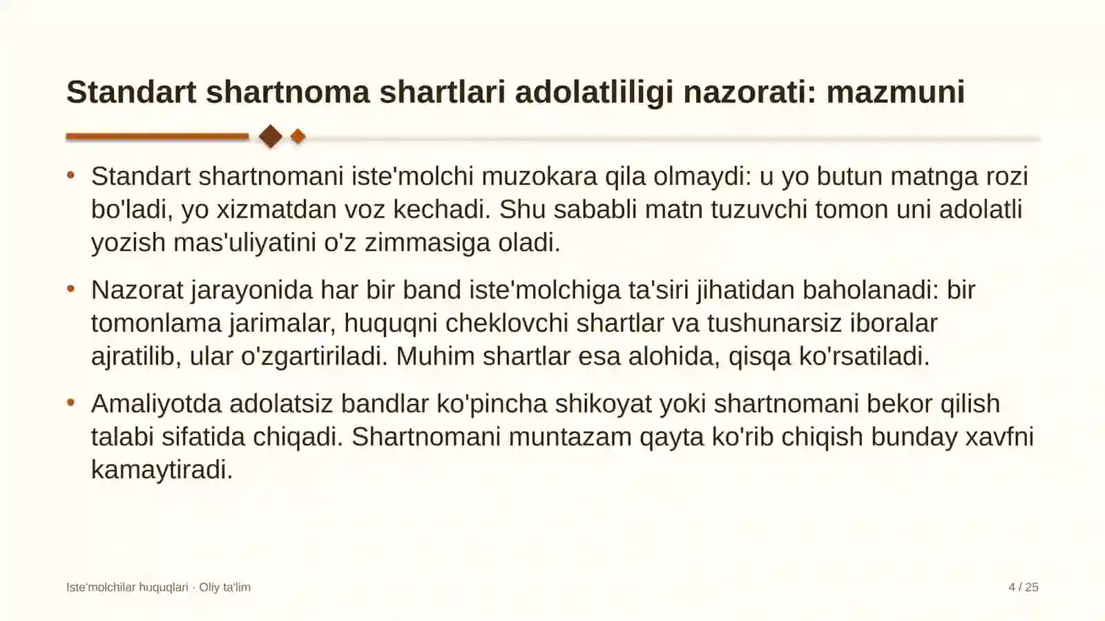 Aviatsiya texnikasini ta'mirlash korxonalarida standart shartnoma shartlarining adolatliligini nazorat qilish 4