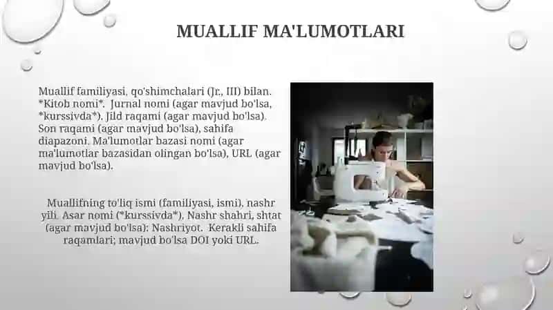 Bir muallifli hujjatlarni bibliografik yozuv tuzish 4