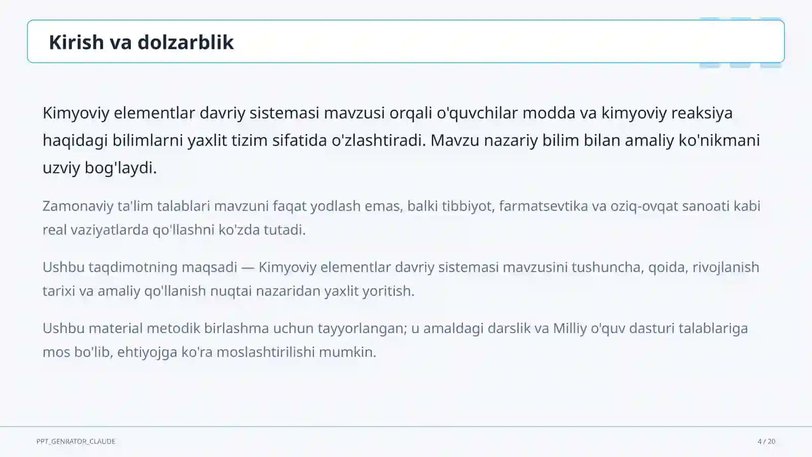Kimyoviy elementlar davriy sistemasi (8-sinf) 4