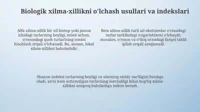 BIOLOGIK XILMA-XILLIKNI BAHOLASH 4
