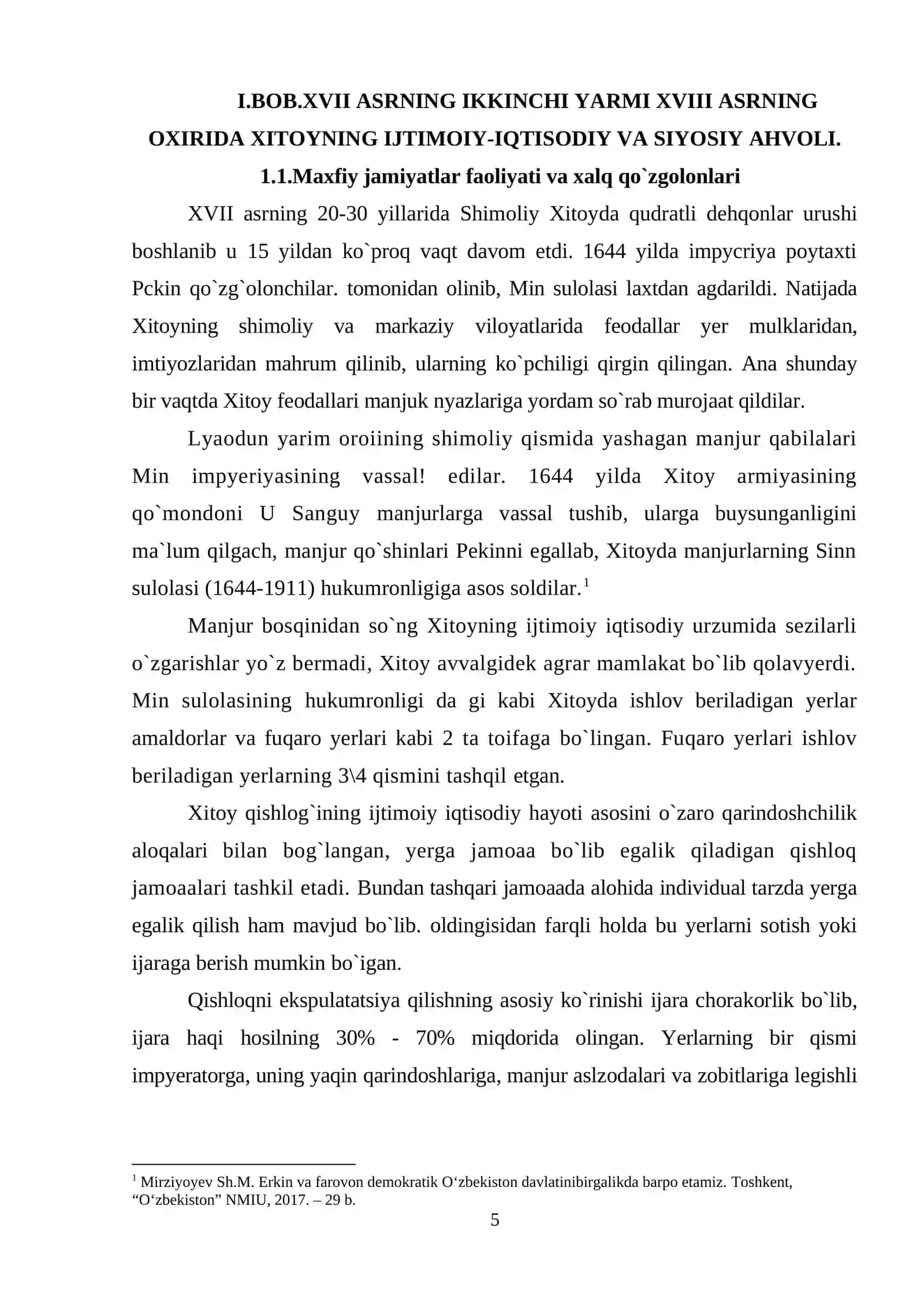 XVIII ASR OXIRI - XIX ASRDA XITOYDA YASHIRIN JAMIYATLAR VA XALQ QO'ZG'OLONLARI 4